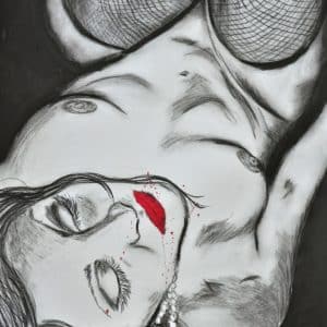 Erotisk tegning | Kvinde | Røde læber